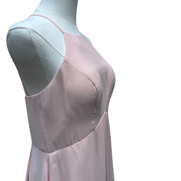 Azazie Sarah Halter Dress in Pearl Pink Size 10 - Picture 8 of 16